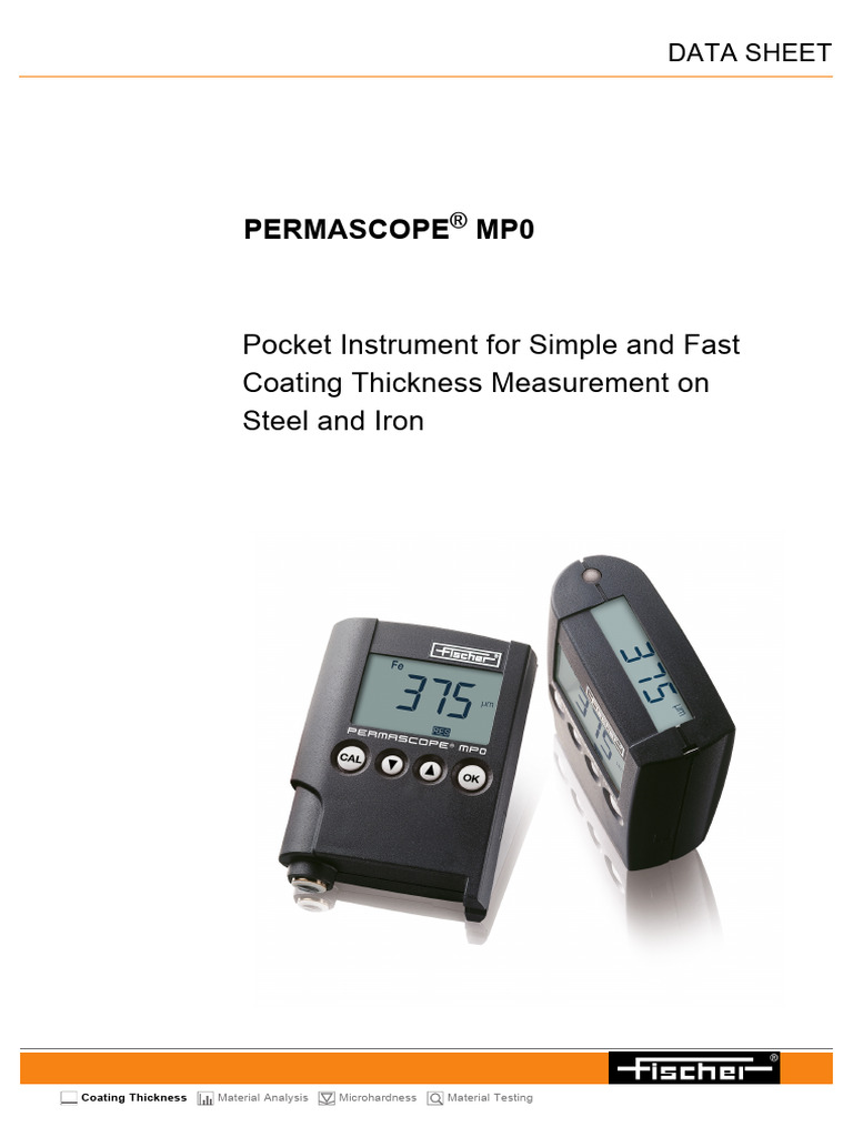 TDS PERMASCOPE MP0 902-006 en | PDF | Calibration | Iron