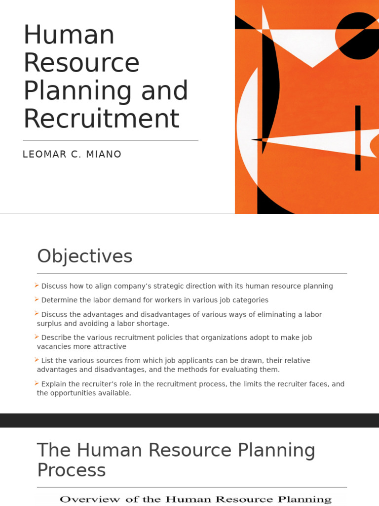 Human Resource Planning and Recruitment | PDF | Recruitment | Labour ...