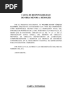 Ejemplo de Carta Responsiva en Obra Civil