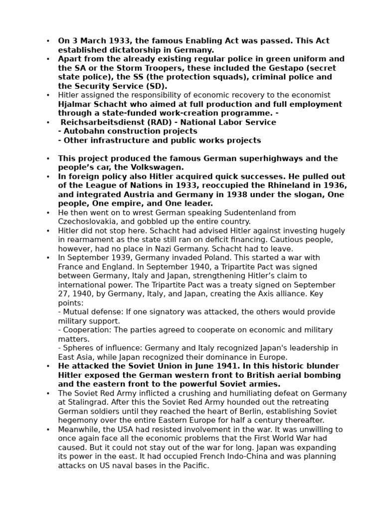 History Printout | PDF | Nazi Germany | Adolf Hitler