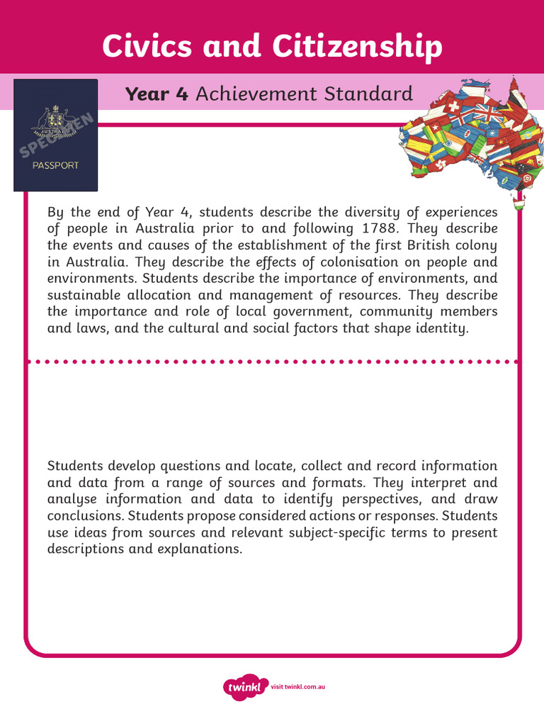 Civics and Citizenship Achievement Standard | PDF