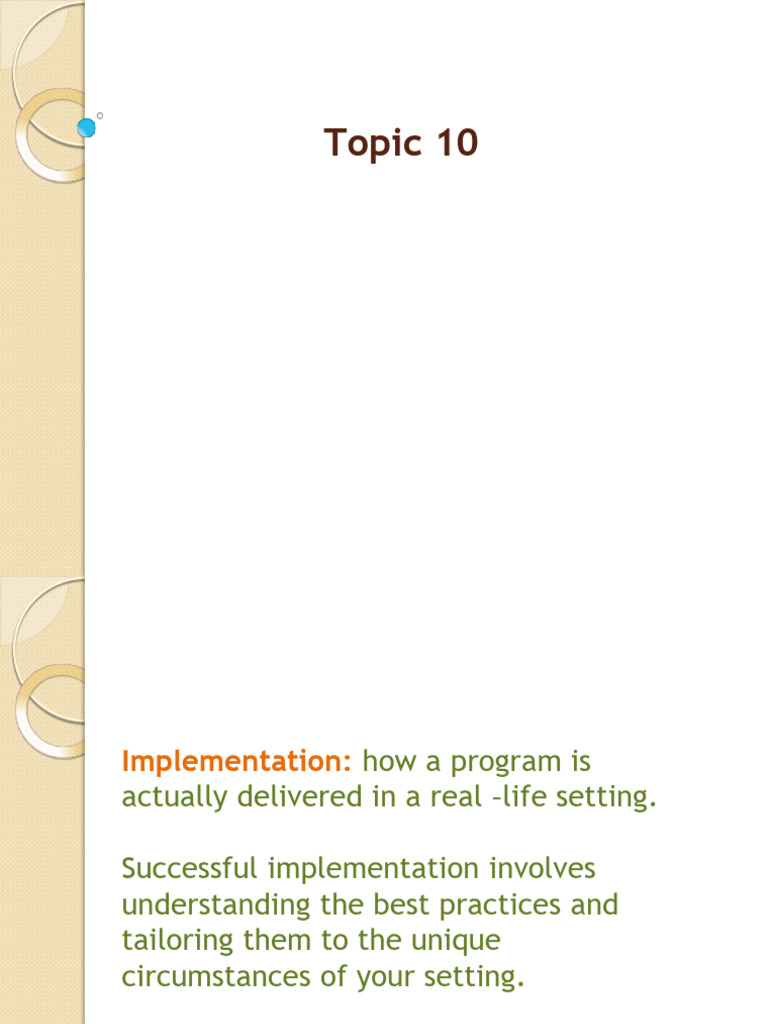Topic 10 - PP Implementing Program | PDF | Policy | Innovation