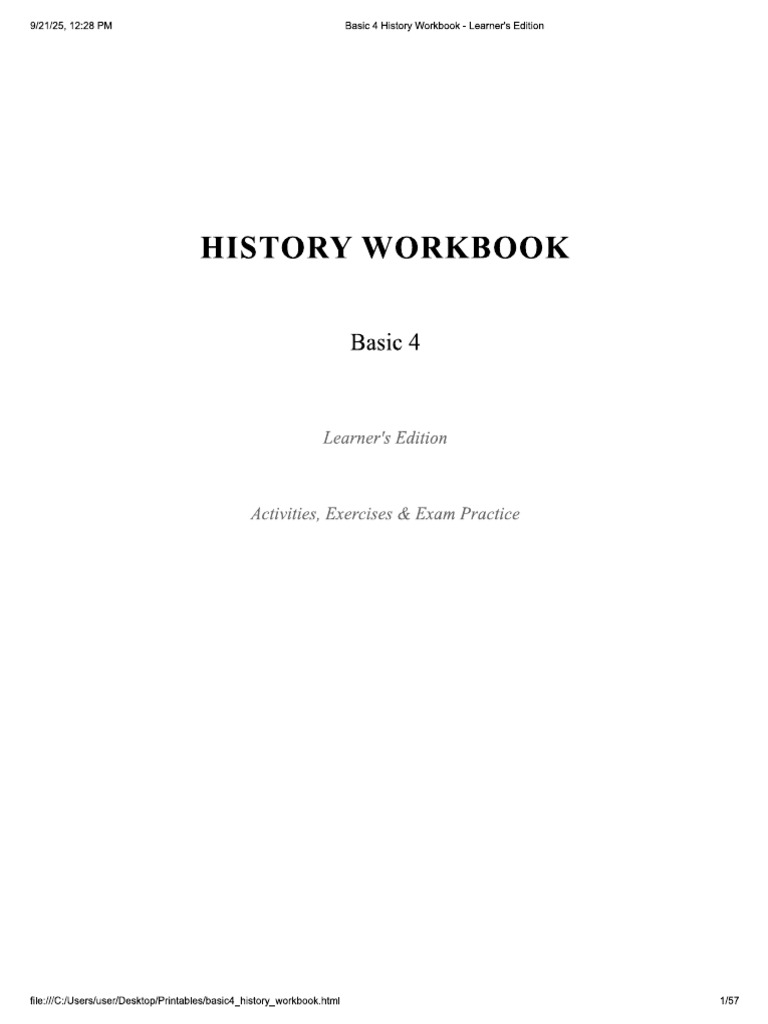 History B4 Workbook | PDF