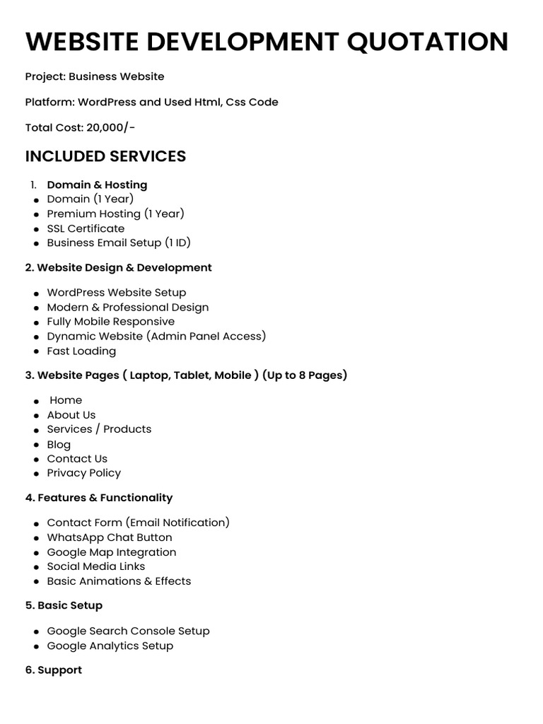 Website Development Quotation | PDF