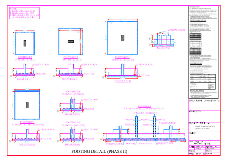 Footing Detail - Phase II Shikarbadi Home Stay | PDF | Concrete ...