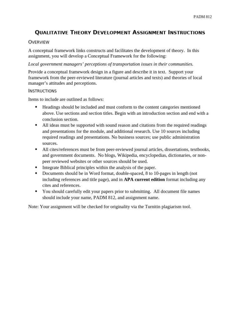 Qualitative Theory Development Assignment Instructions | PDF