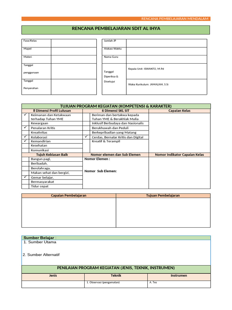 RPP Kombinasi JSIT Dan Dinas (PM) | PDF
