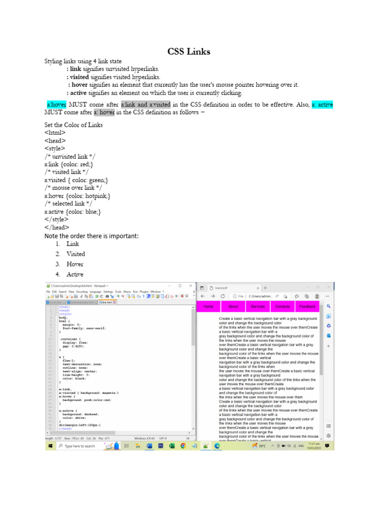 Week4 CSS Hyperlinks | PDF | Hyperlink | Software