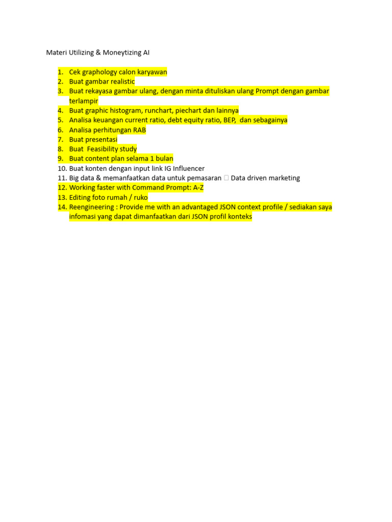 Materi Utilizing AI | PDF