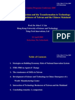 National Innovation System and The Transformation To Technology-Based Economy: Experiences of Taiwan and The Chinese Mainland
