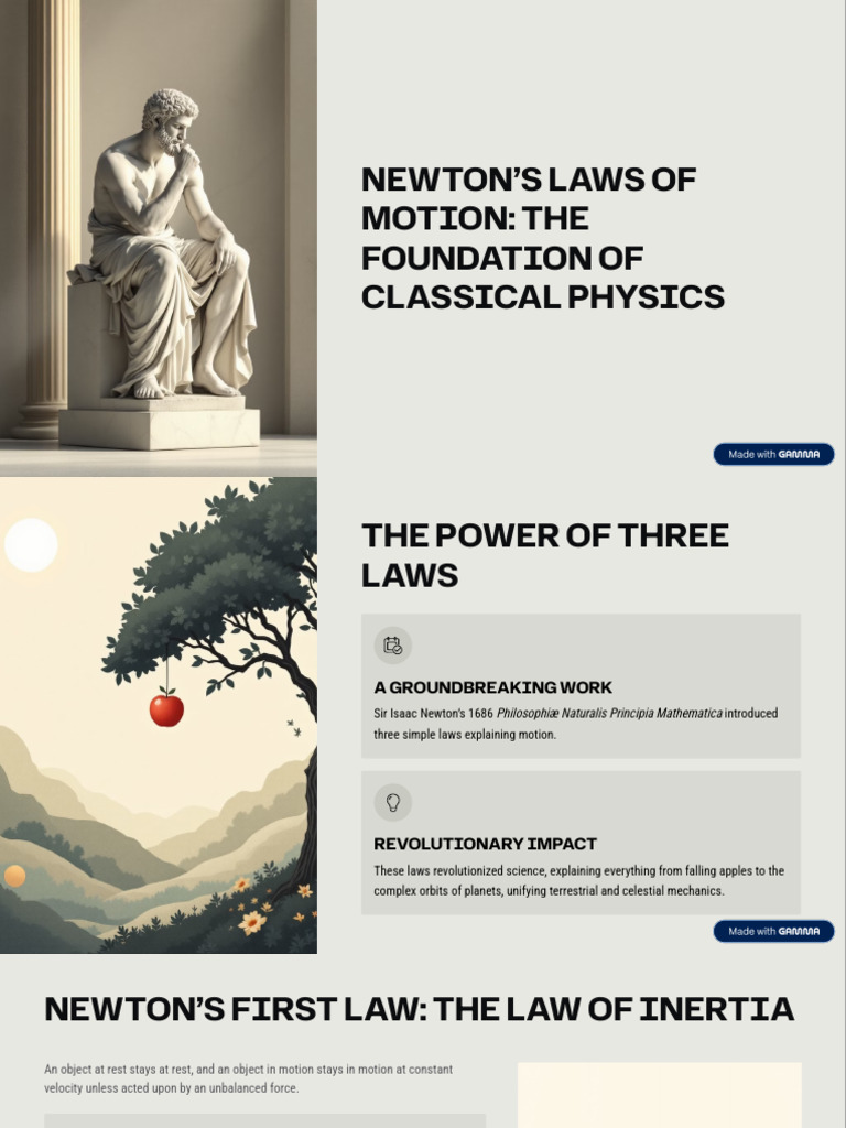 Newtons Laws of Motion The Foundation of Classical Physics | PDF ...