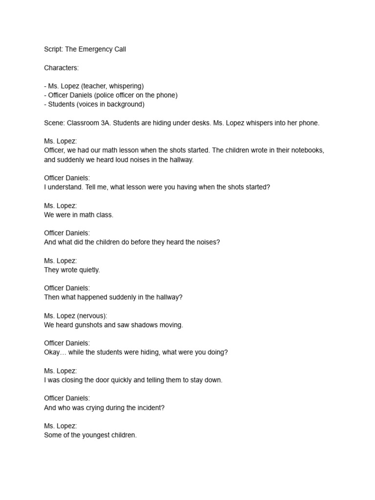 Script - The Emergency Call | PDF