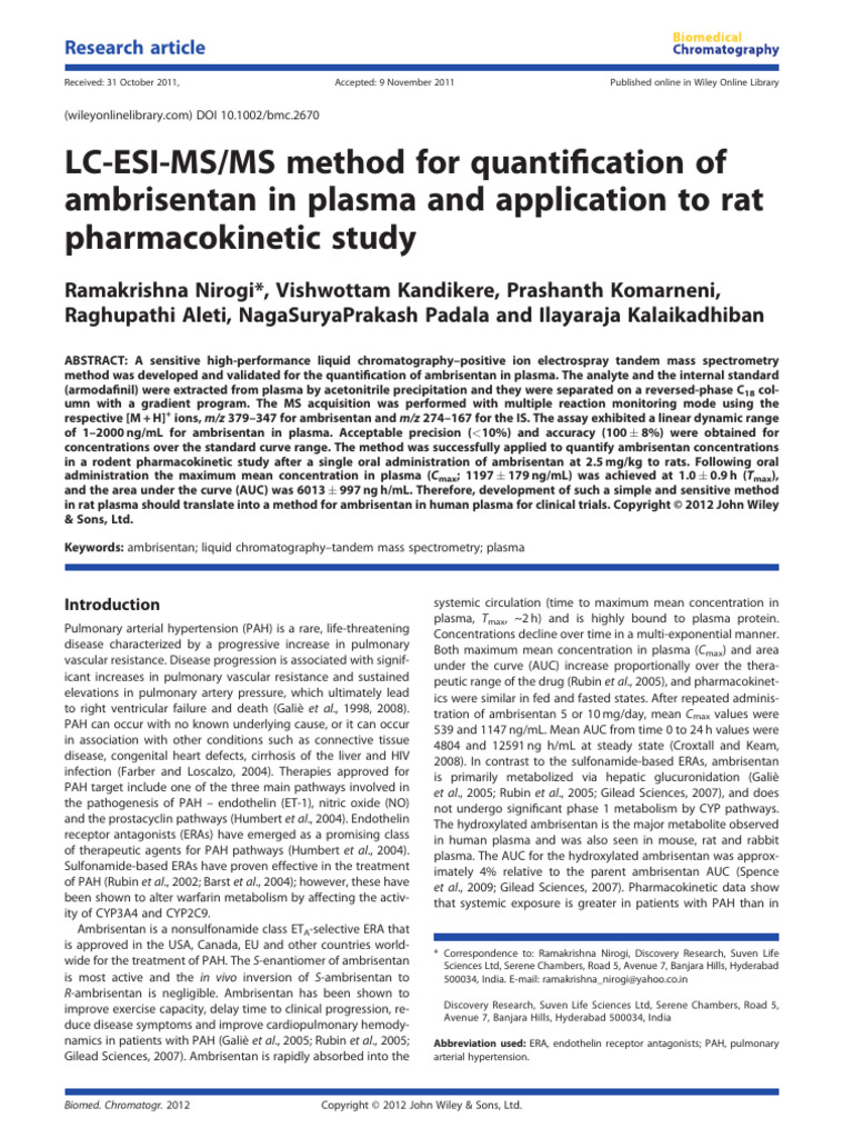 LC ESI MS MS Method For Quantification o | PDF | Electrospray ...