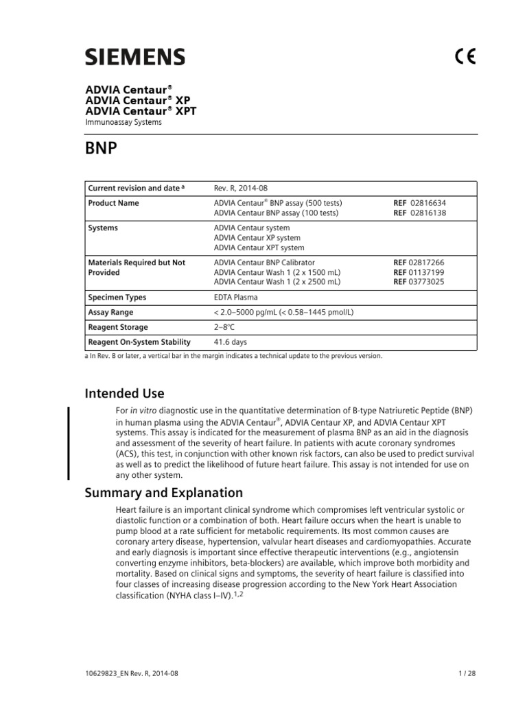 10629823R BNP XP en | PDF | Medical Tests