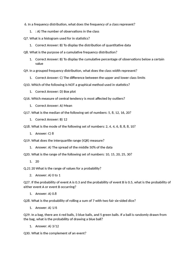 Statistics Qa2 | PDF | Quartile | Forecasting