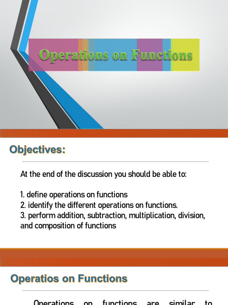 Operations On Composition of Functions | PDF | Multiplication | Arithmetic