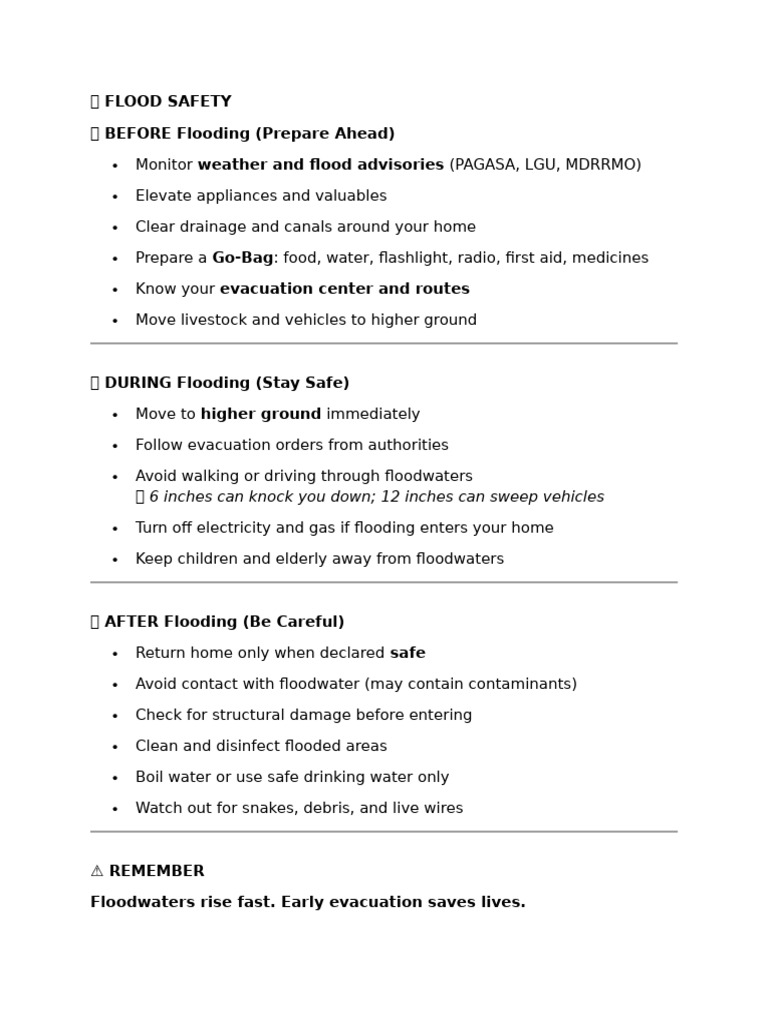Flooding Safety | PDF