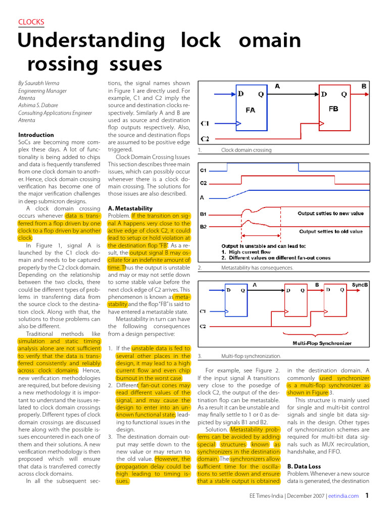 Clock Domain Crossing | PDF | Phase (Waves) | Formal Verification