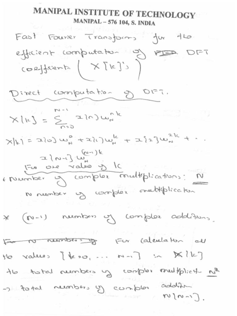 DIT FFT Alogorithm For DFT and IDFT | PDF
