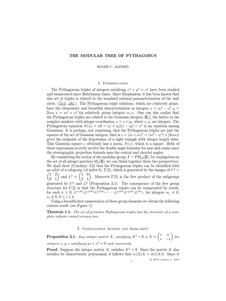 Math Enthusiasts' Guide to Pythagorean Triples | PDF | Matrix ...