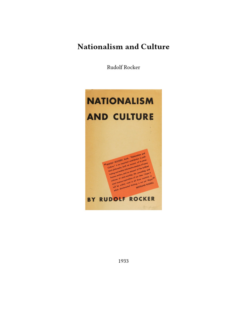 Rudolf Rocker Nationalism and Culture | PDF | Socialism | Georg Wilhelm ...