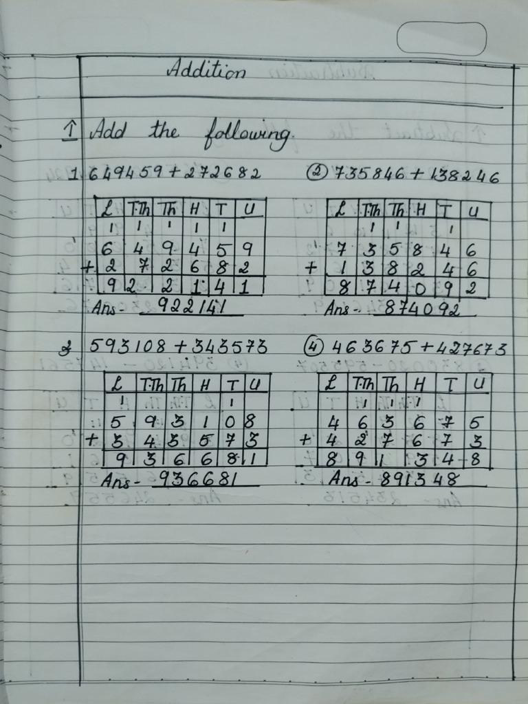STD 4 Maths Topics - Addition, Subtraction and Multiplication | PDF
