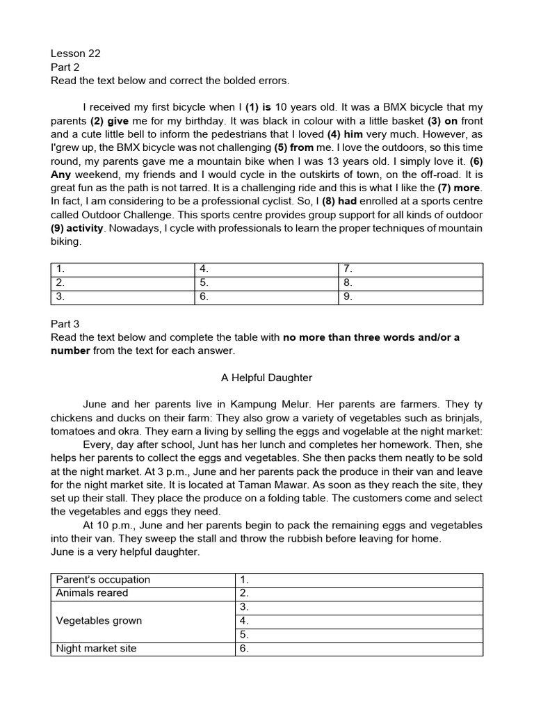 Form 1 Exam Format Practice 3 | PDF