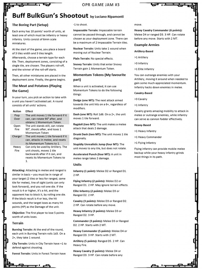 Buff Bulk Gun | PDF | Infantry | Battles