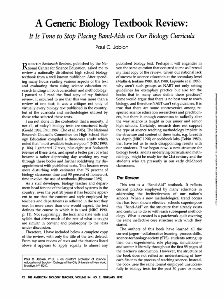 A Generic Biology Textbook Review It Is | PDF | Learning | Science