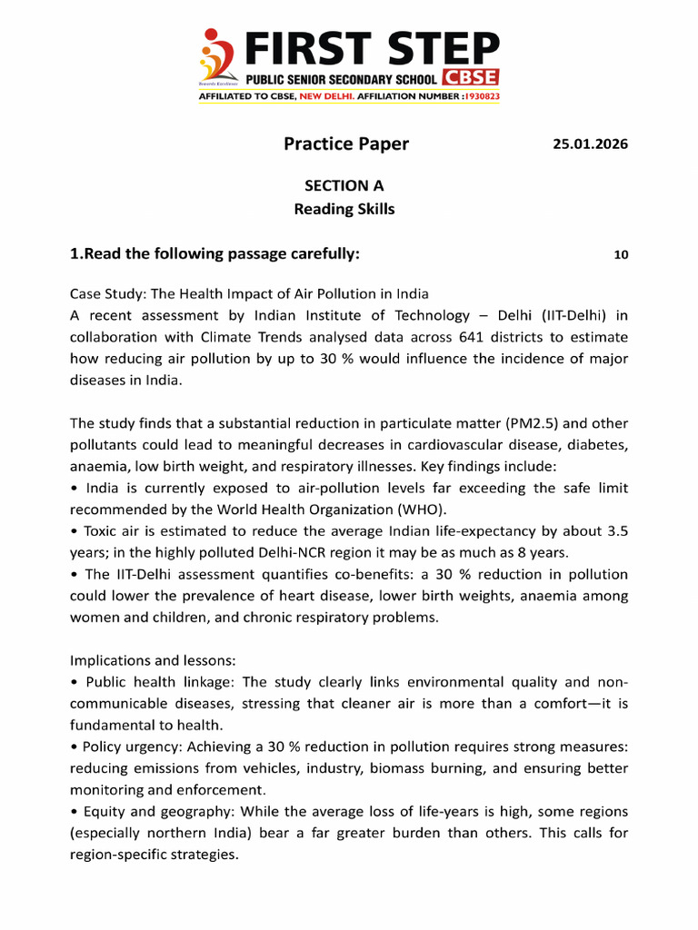 Practice Paper 25.01.2026 | PDF