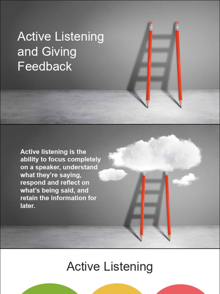 Active Listening and Giving Feedback | PDF | Learning | Cognitive ...