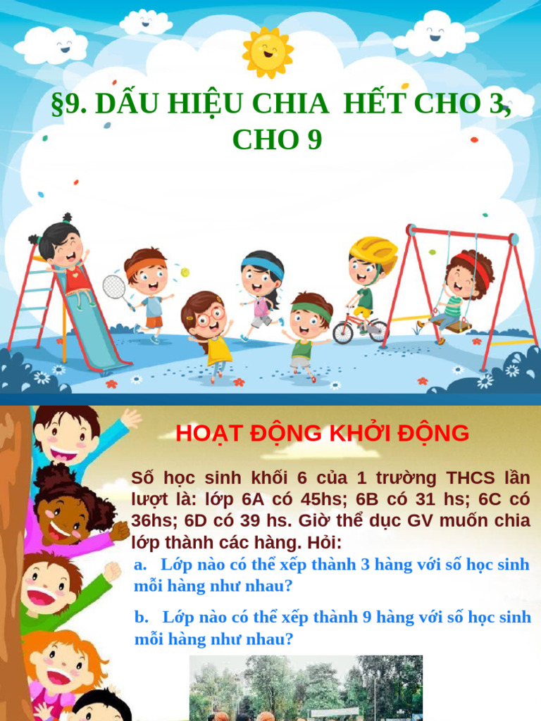 C1 - B9 - Dau Hieu Chia Het Cho 3 Cho 9 | PDF