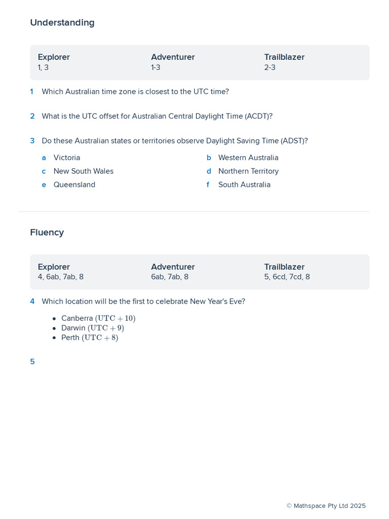 17.03 Australian Time Zones - Worksheet | PDF | Government Of Australia ...