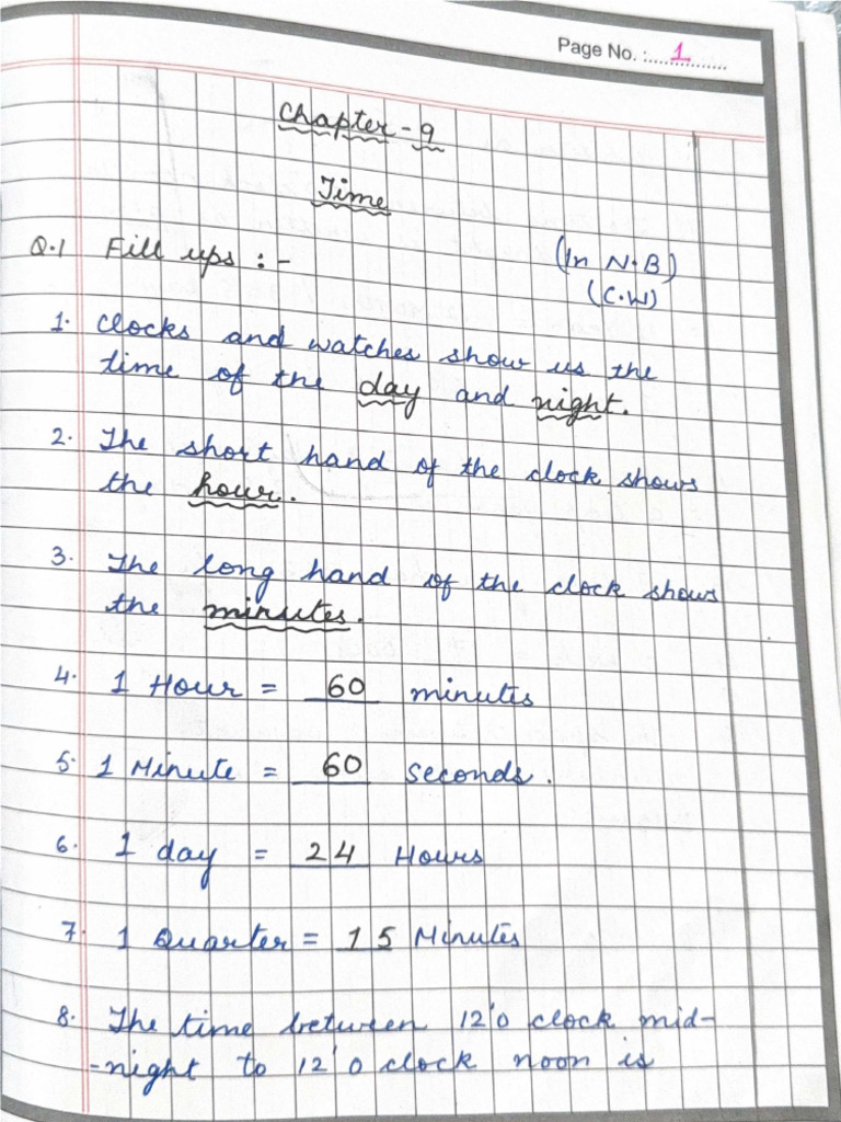 Maths Time Chapter NB | PDF