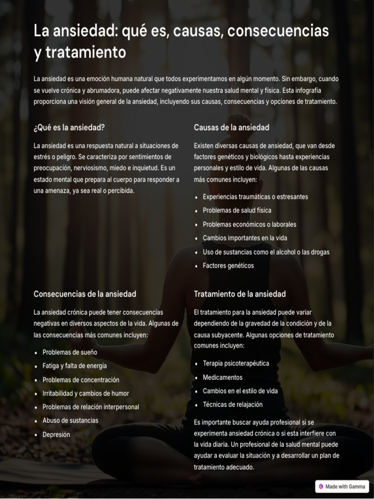 La Ansiedad Que Es Causas Consecuencias y Tratamiento | PDF | Ansiedad ...