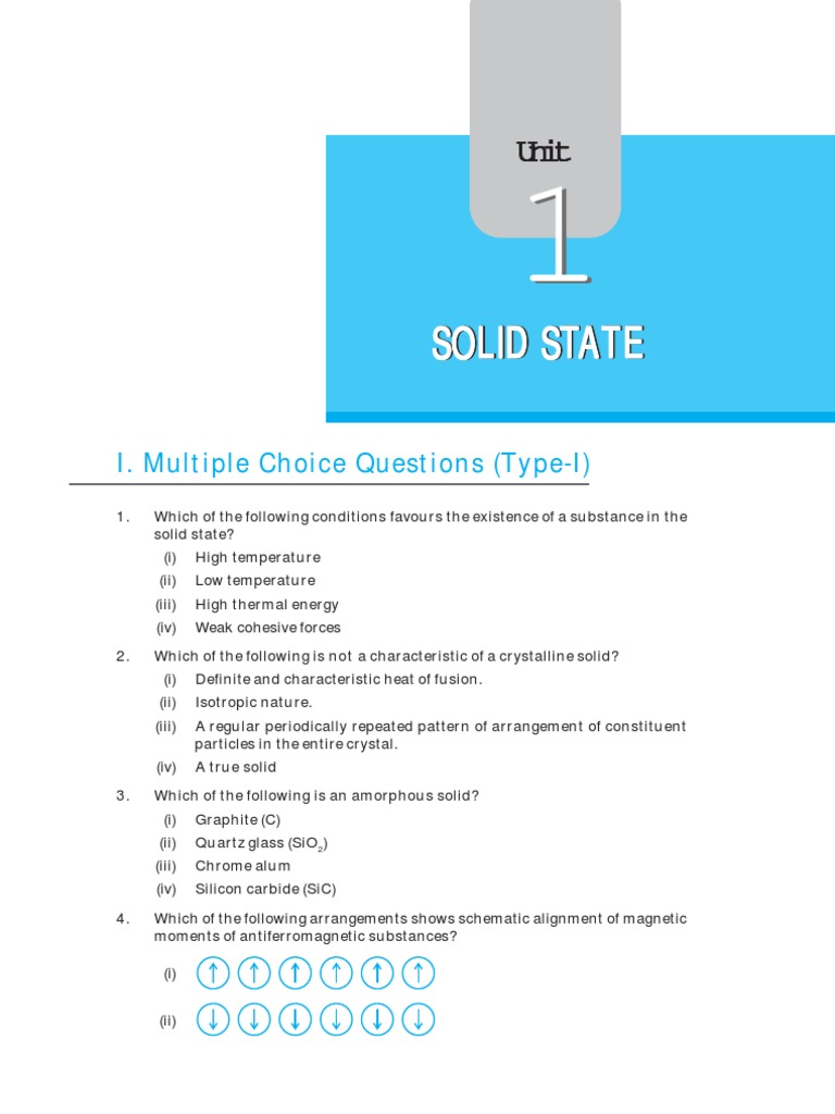 Class 12 Chemistry Exemplar Problems | PDF | Crystal Structure ...
