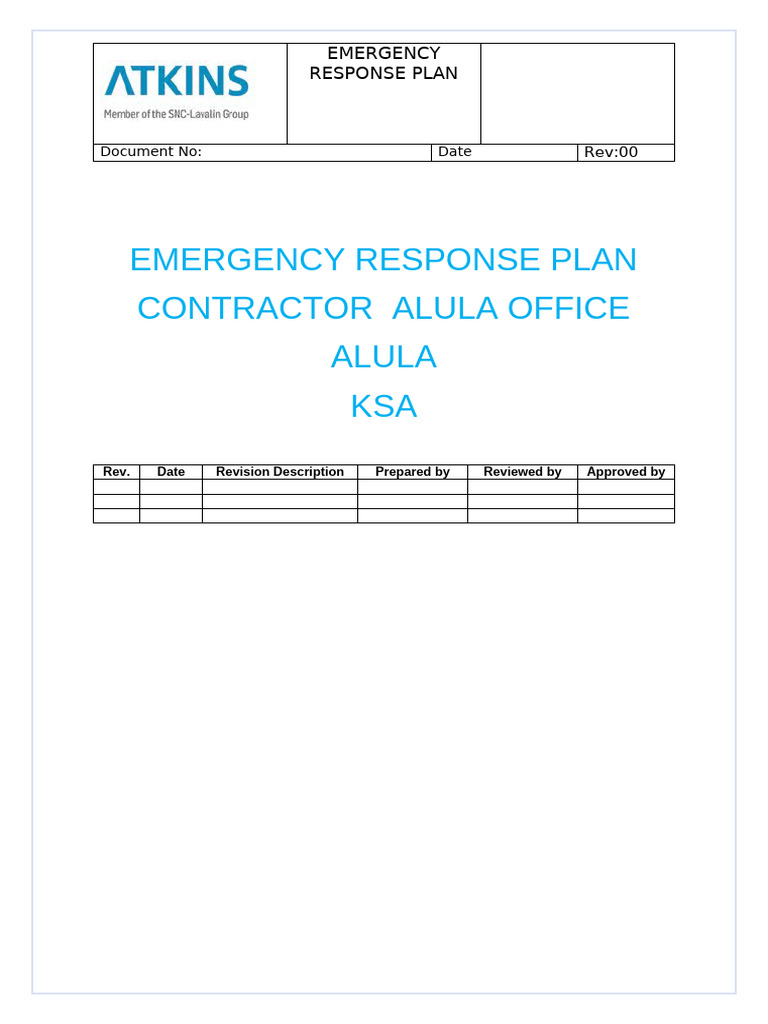 Emergency Response Plan | PDF | First Aid | Emergency