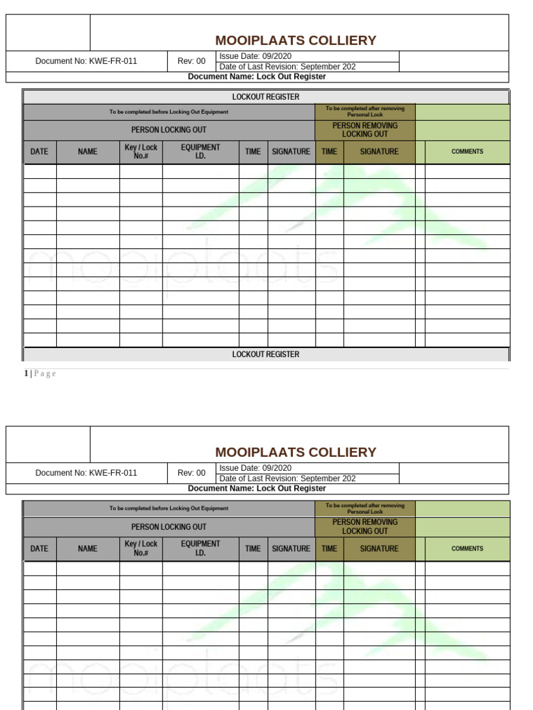 Lock Out Register Mooiplaats | PDF | Lockout (Industry) | Advocacy