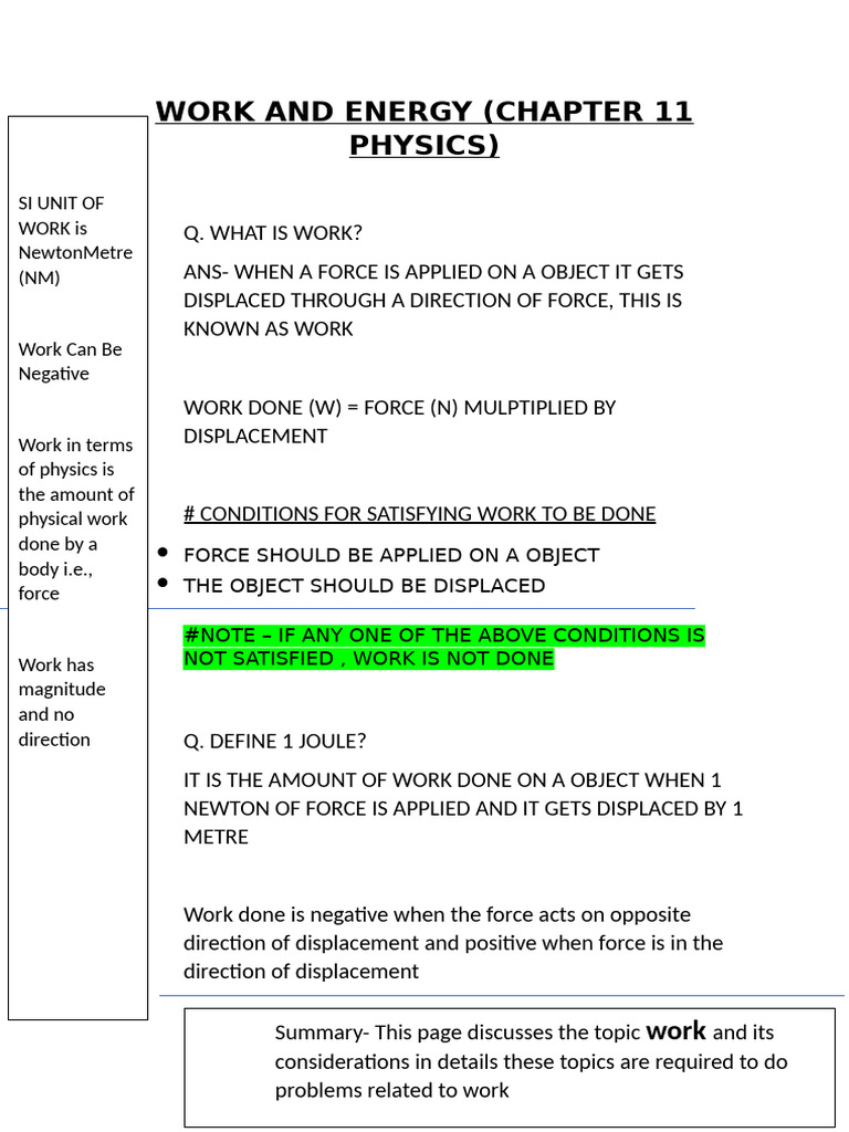 Work and Energy | PDF