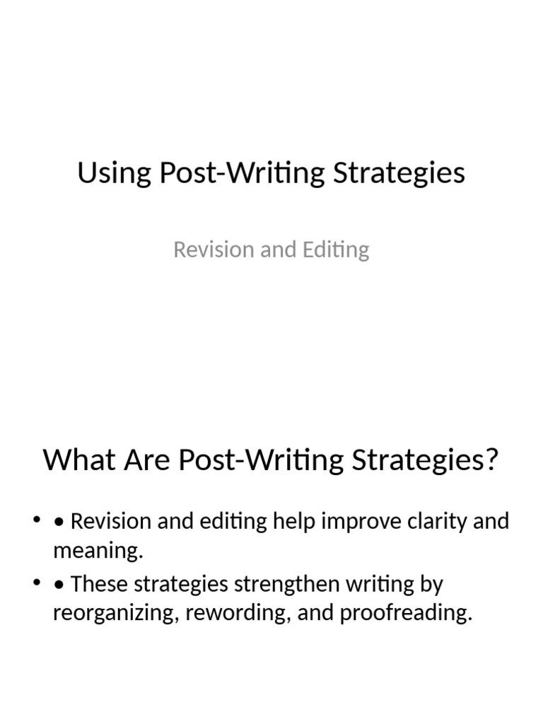 Post Writing Strategies | PDF