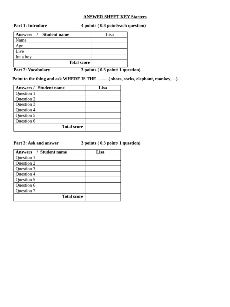 Starters Diem | PDF