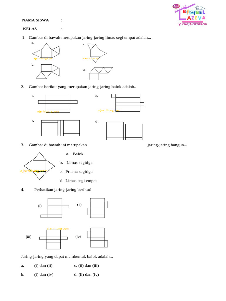 Azeeva - Soal Jaring-Jaring Bangun Ruang | PDF