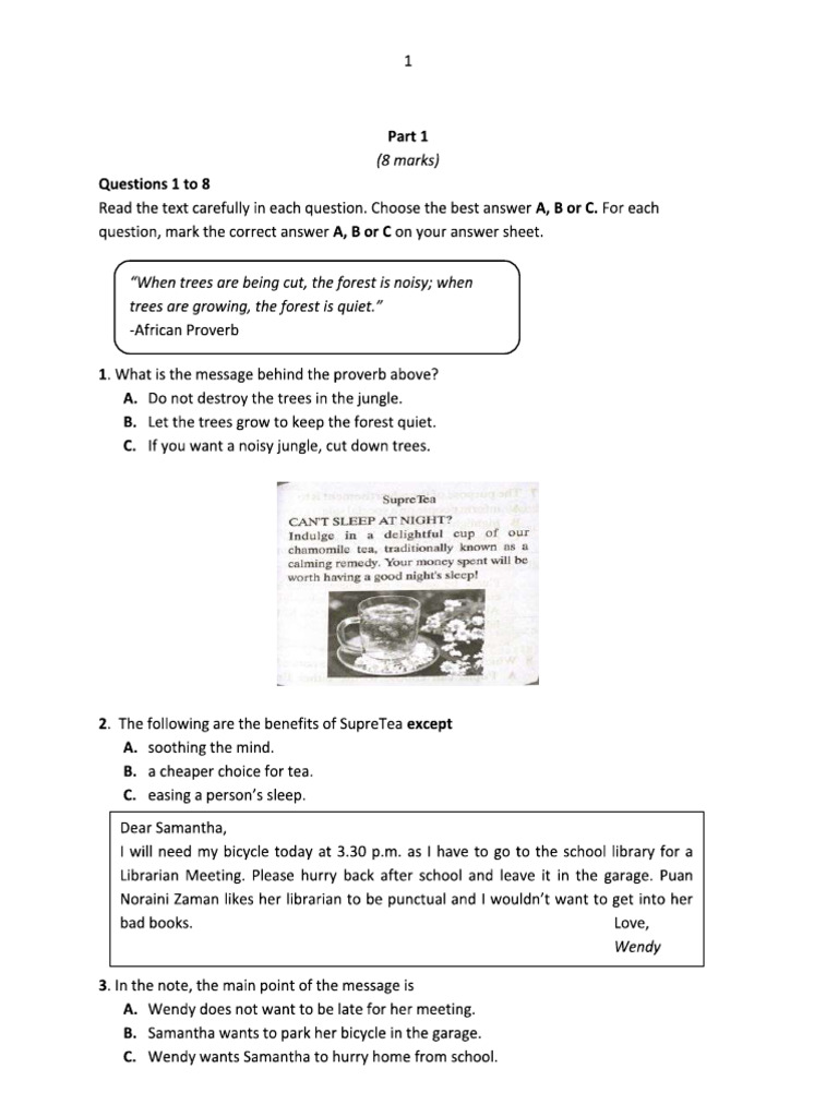 SPM Paper One Trial Bi | PDF