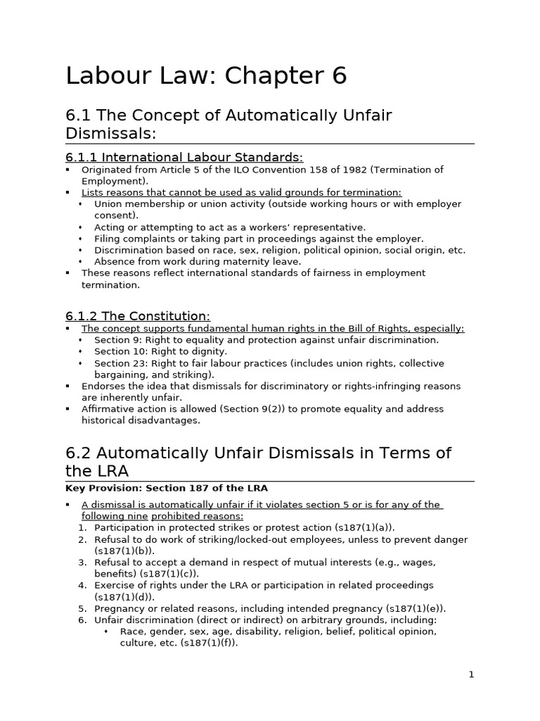 Labour Law Chapter 6 | PDF | Labour Law | Industrial Relations