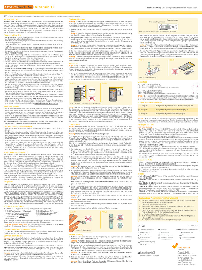Vitamin D Preventis Smartest Pro Vitamin d3 Deficiency Rapid Test Ifu ...