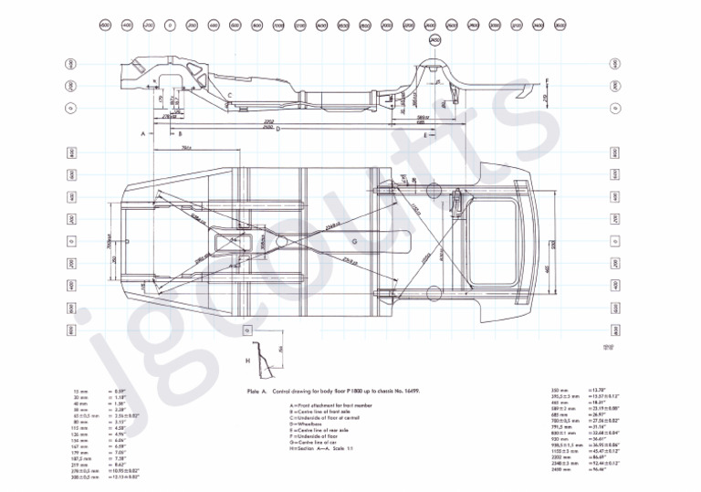 Volvo P1800 Control Drawing Body to Chassis 16499 Small | PDF