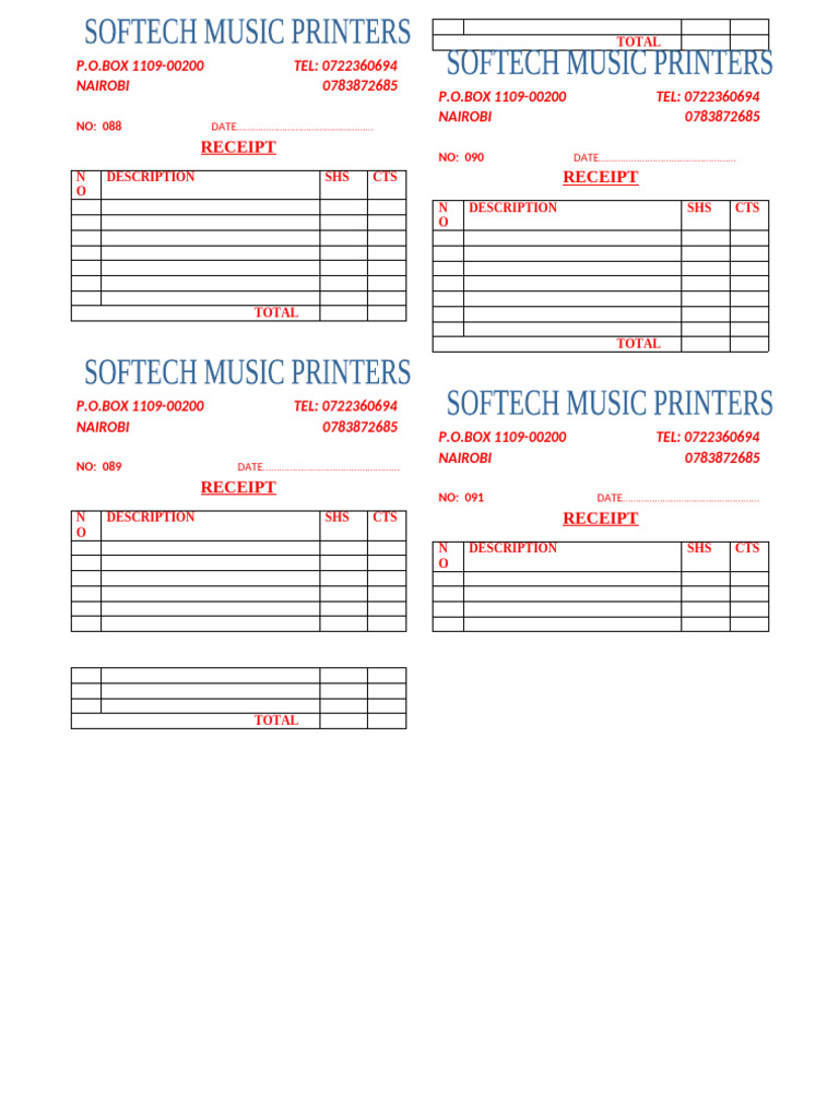 Softech Music Printers Receipt | PDF