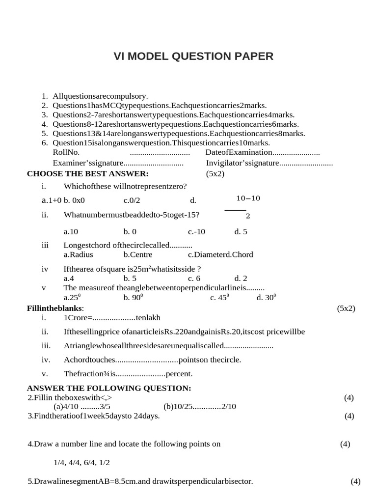 IV Question Paper Model | PDF | Chess Theory | Chess