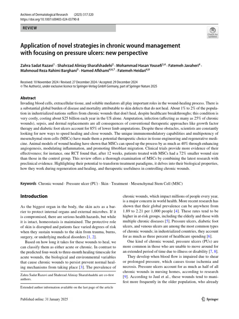2025 Application of Novel Strategies in Chronic Wound Management | PDF ...