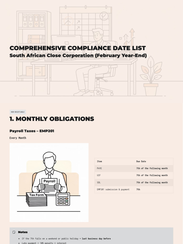Comprehensive Compliance Date List | PDF | Taxes | Value Added Tax